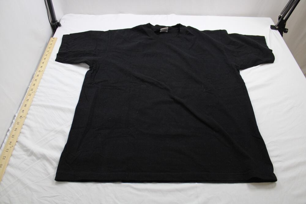 John Son Men's XL Super Heavy Weight Solid Black Cotton Crew Neck T-Shirt